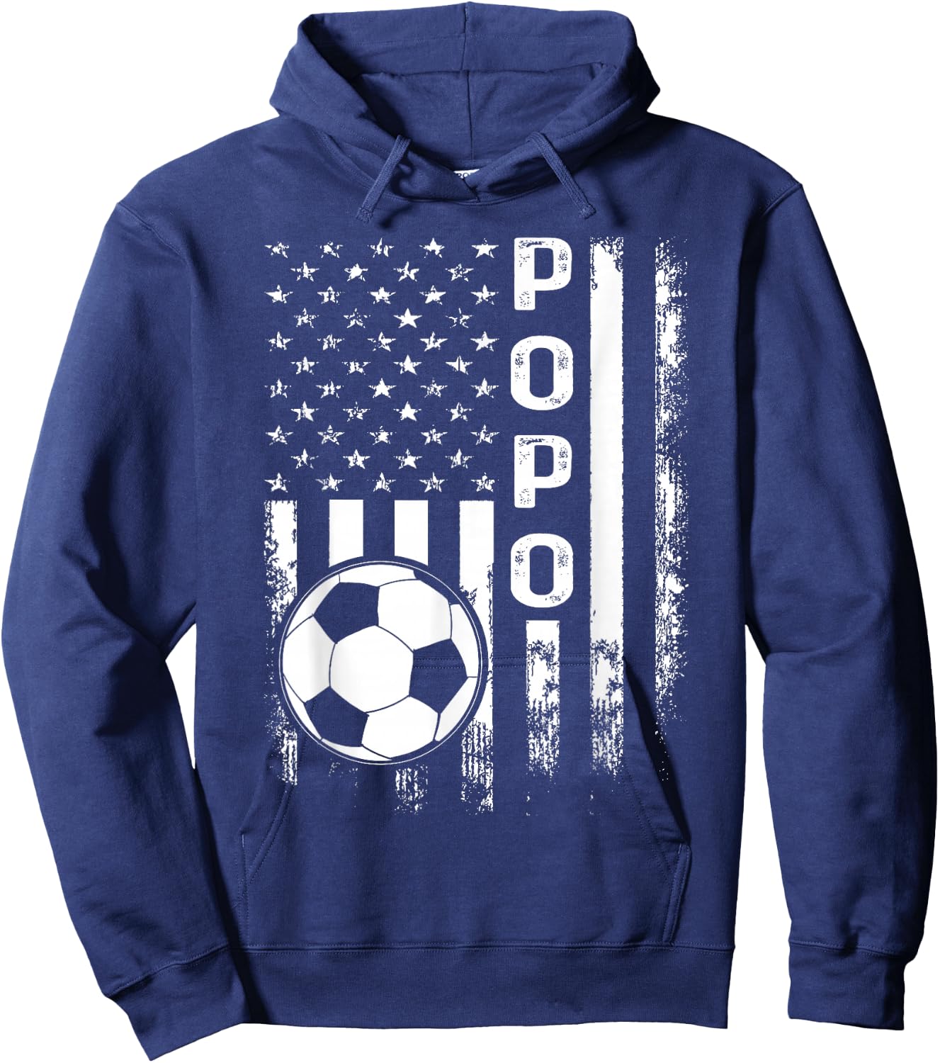 Soccer Popo America Flag Vintage Christmas Xmas Hoodie - Hoodie | Navy