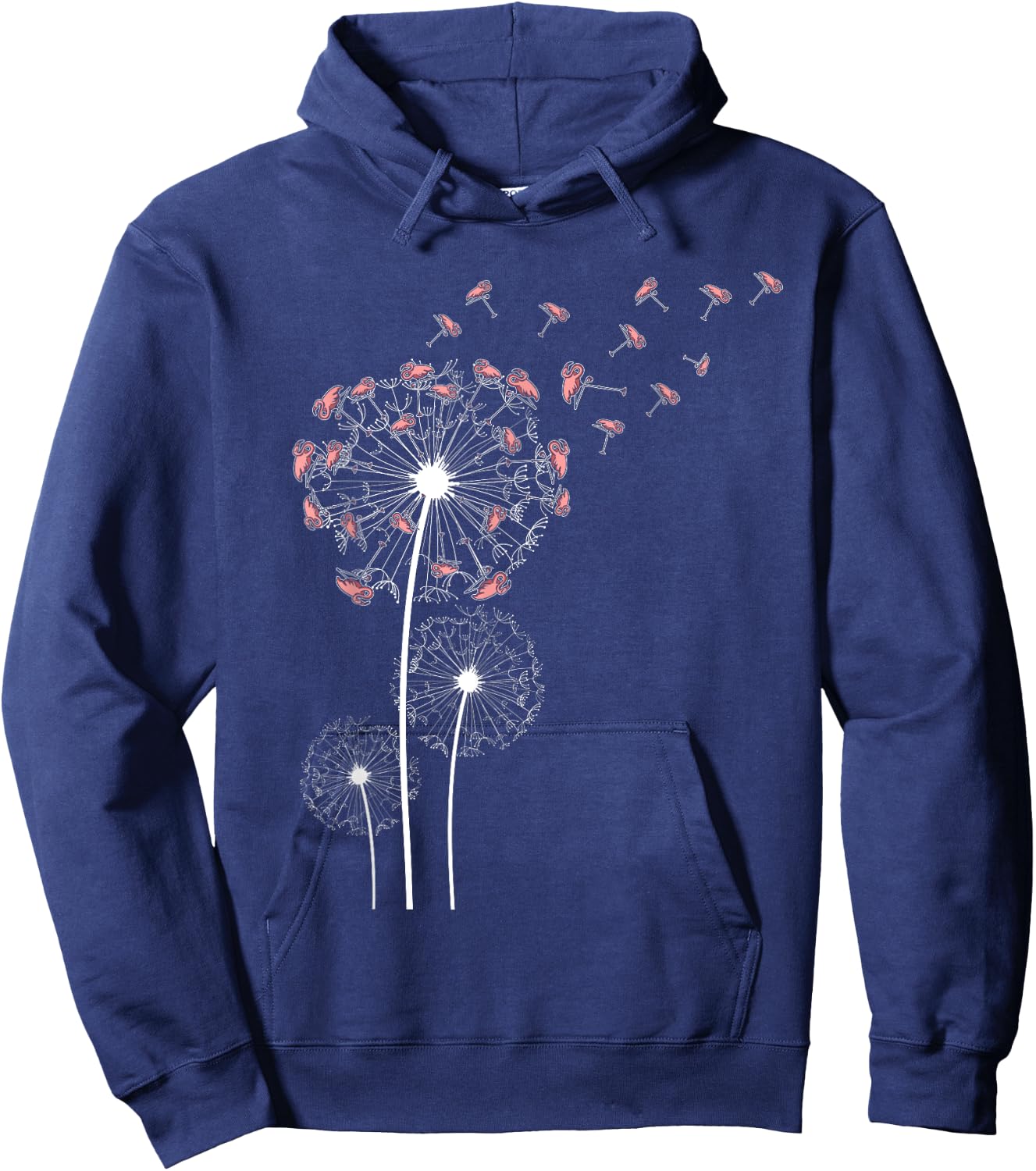 Animal Lover Gift Bird Dandelion Flamingo Hoodie - Hoodie | Navy