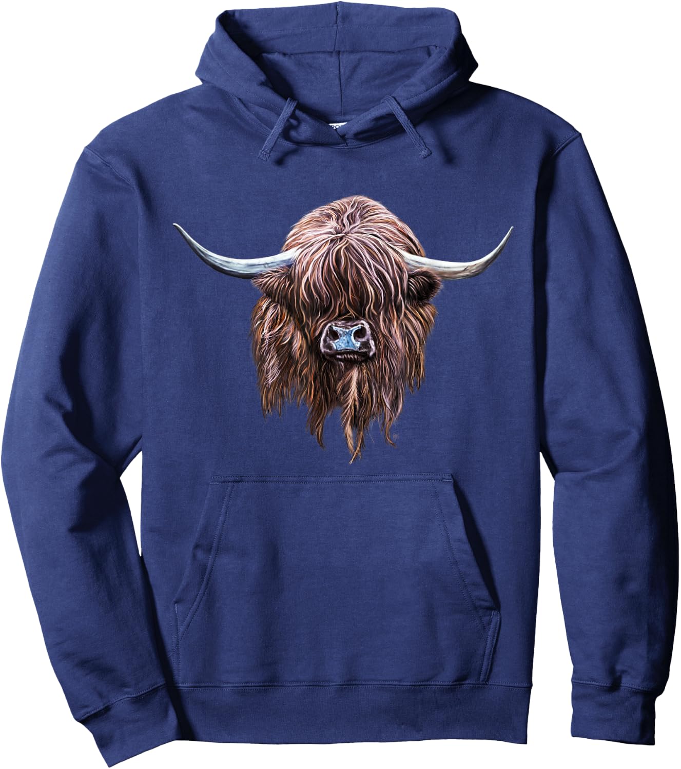 Scottish Highland Cow Wee Hamish The Hairy Coo Hoodie - Hoodie | Navy