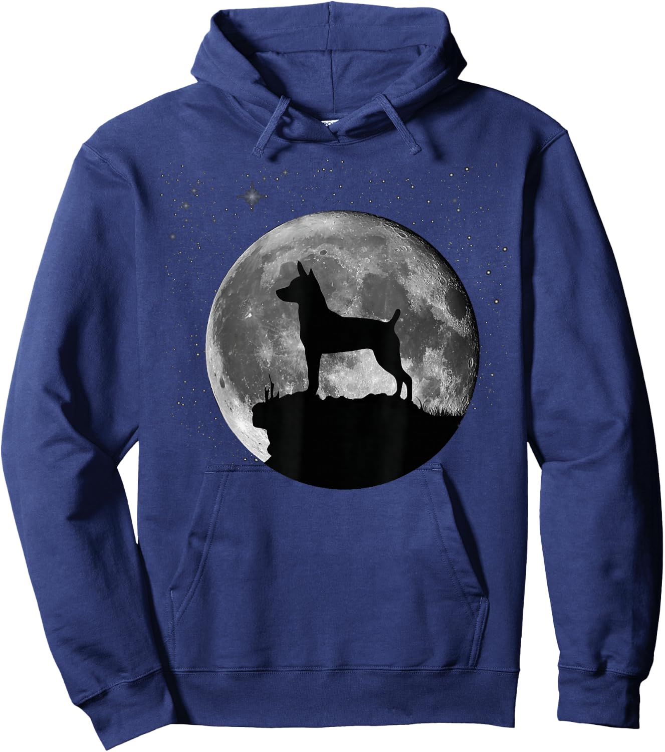 Rat Terrier Dog Moon Hoodie - Hoodie | Navy