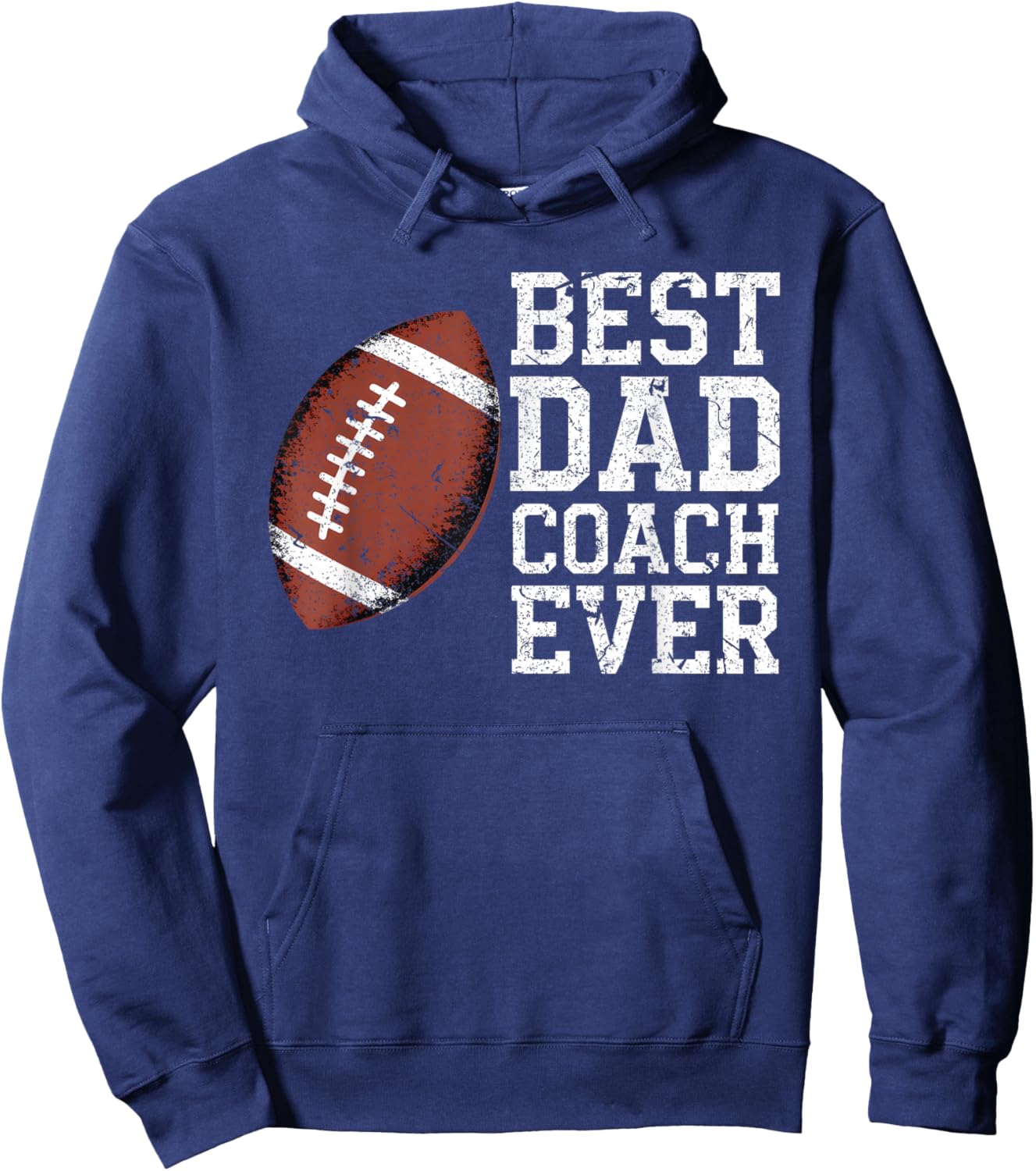 Best Dad Coach Ever Football Player Graphic Hoodie - Hoodie | Navy