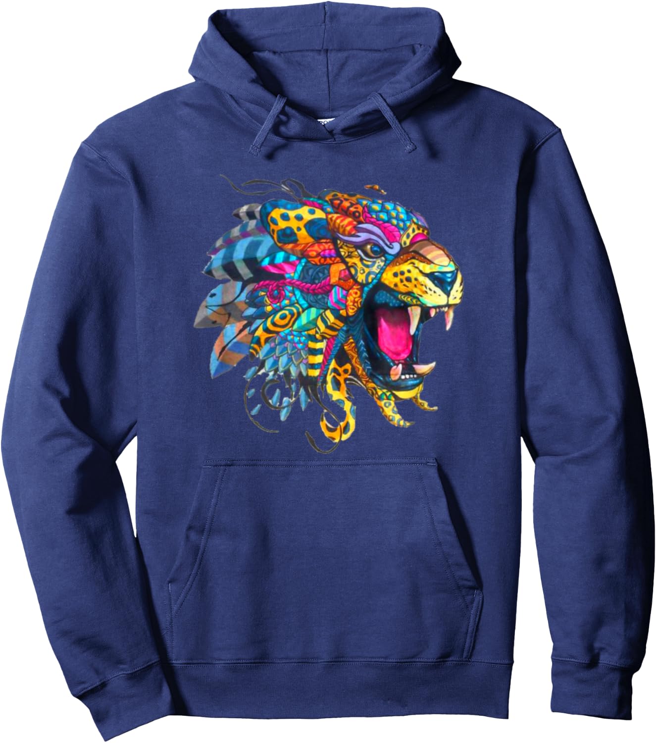 Colorful Tiger Alebrije Hoodie - Hoodie | Navy