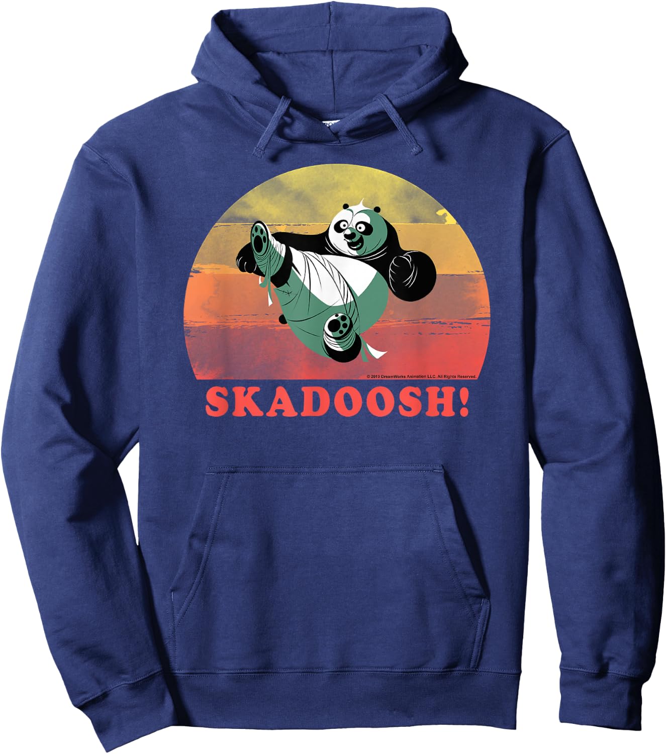 Kung Fu Panda Skadoosh! Retro Circle Portrait Hoodie - Hoodie | Navy