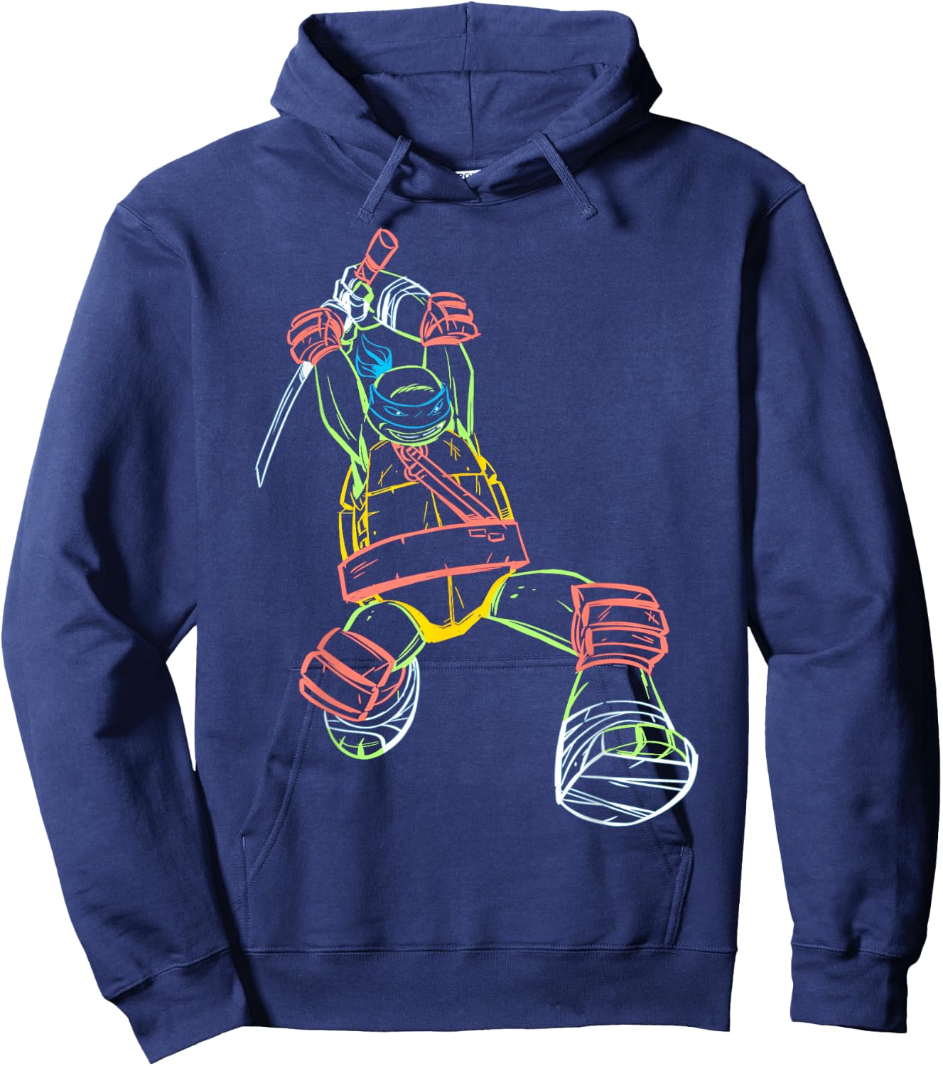 Teenage Mutant Ninja Turtles Outlined Leonardo Hoodie - Hoodie | Navy