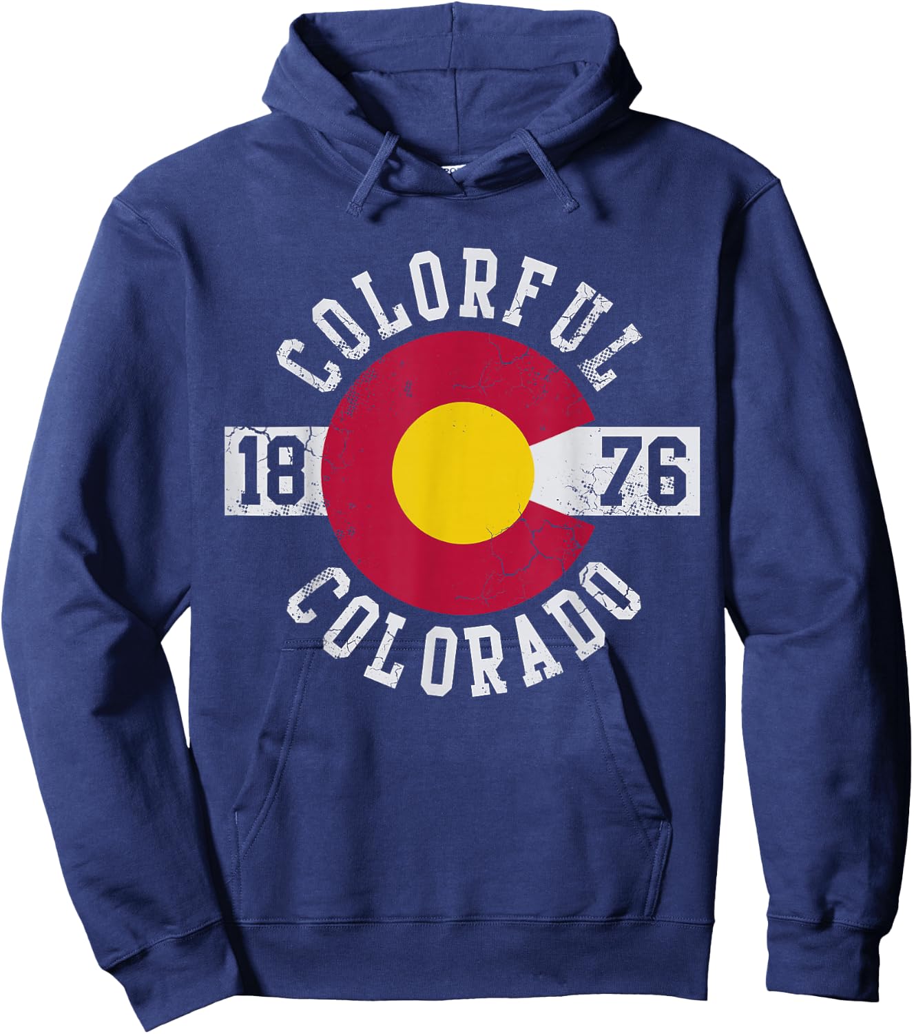Colorful Colorado Flag T Shirt Gift Hoodie - Hoodie | Navy