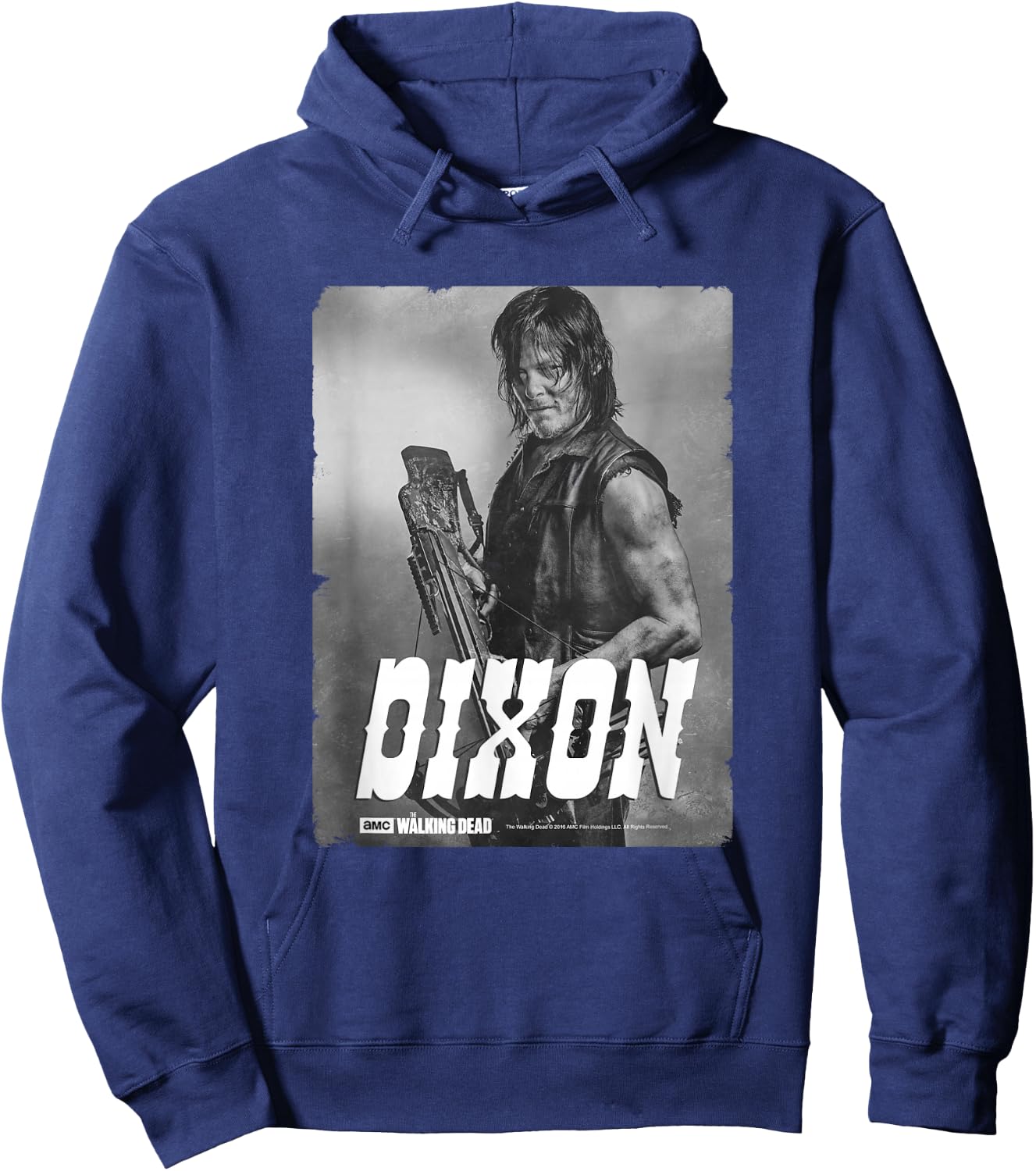 The Walking Dead Daryl Silver Portrait Hoodie - Hoodie | Navy
