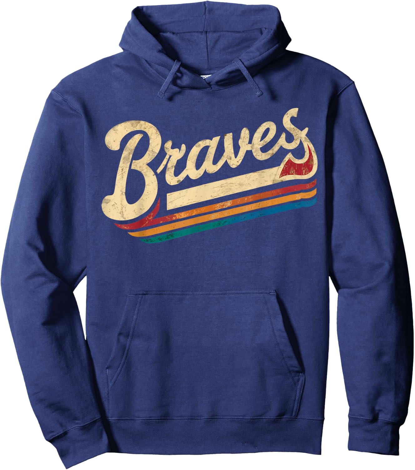 Vintage Braves Name Retro Classic Hoodie - Hoodie | Navy