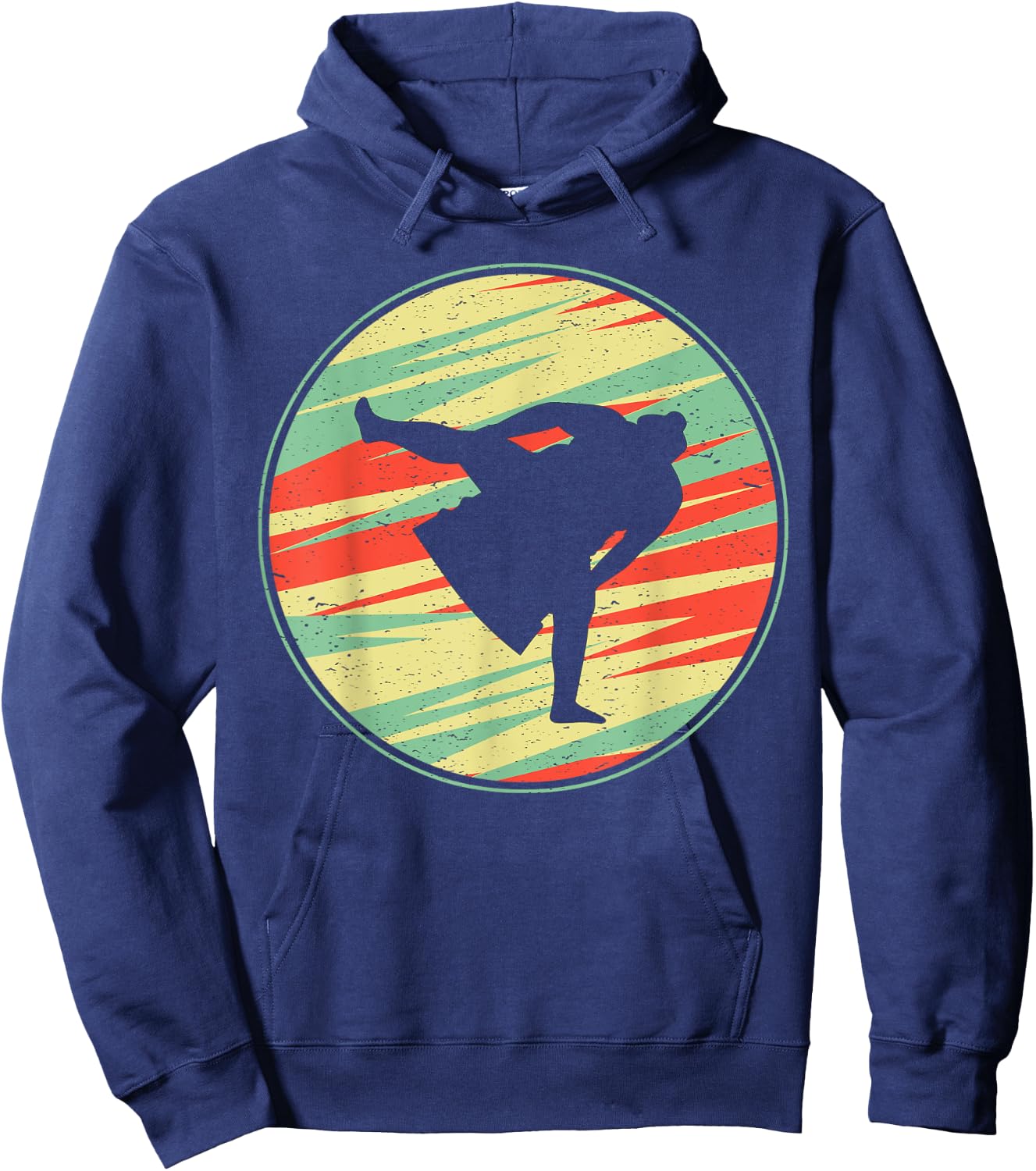 Sumo Shirt Retro Vintage 70s Silhouette Gift Hoodie - Hoodie | Navy