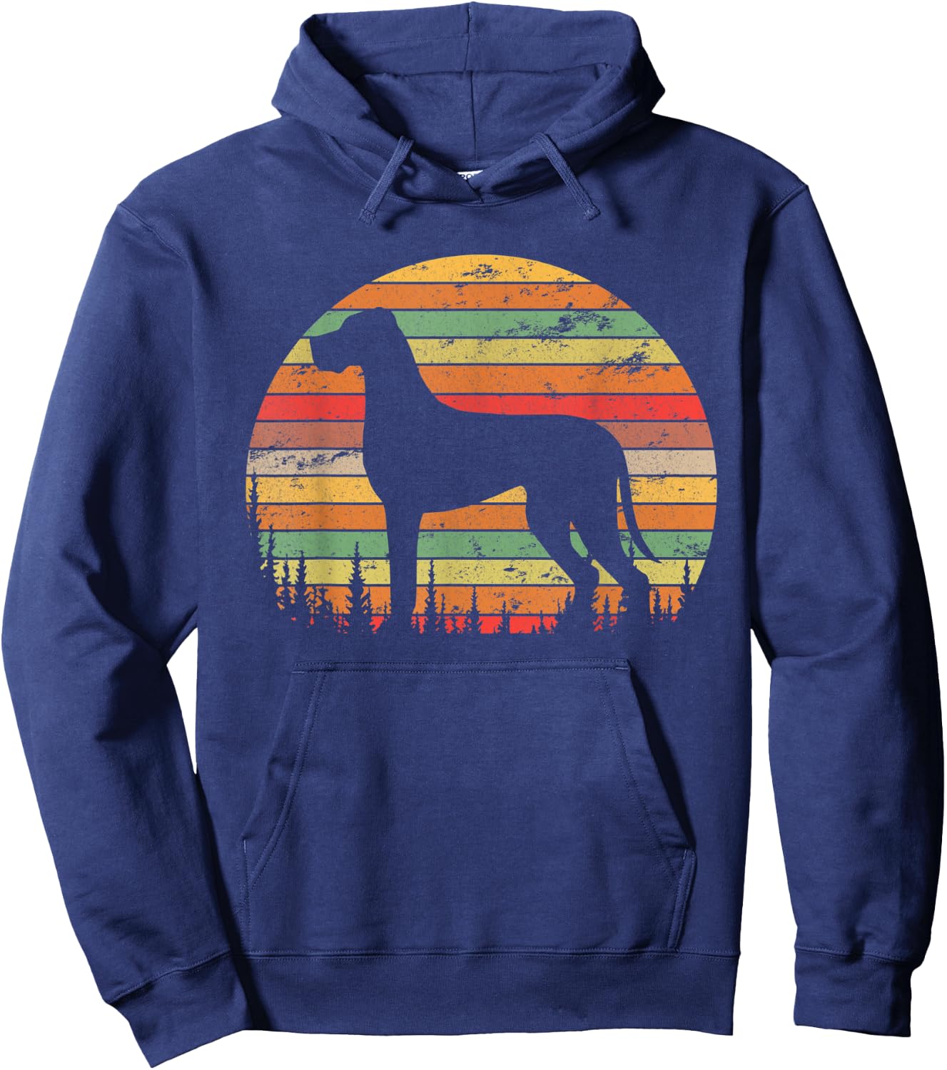 Vintage Retro Shirt Great Dane Dog Women Kid Hoodie - Hoodie | Navy