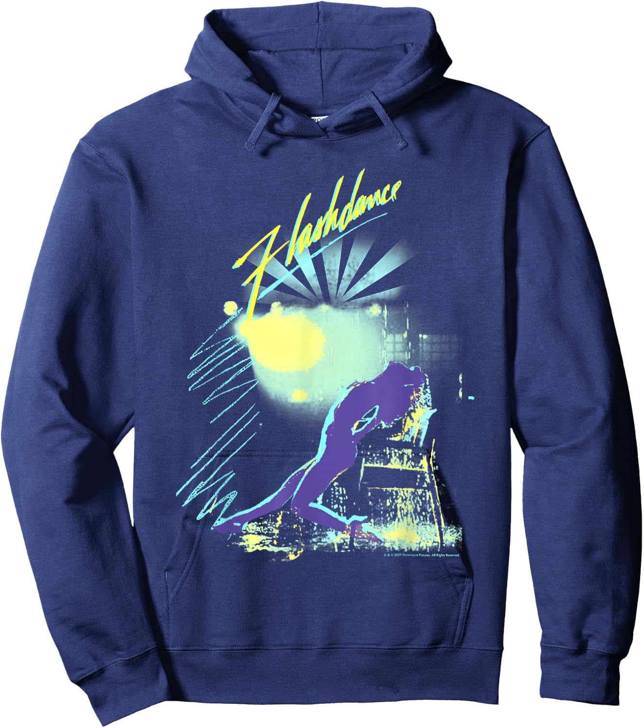 Flashdance Water Drop Silhouette Hoodie - Hoodie | Navy