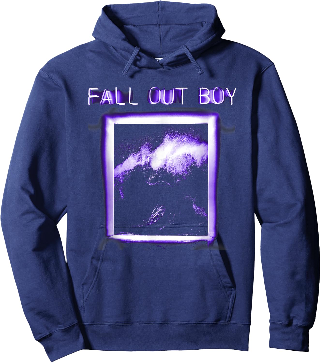 Fall Out Boy - Neon Wave Window Small Hoodie - Hoodie | Navy