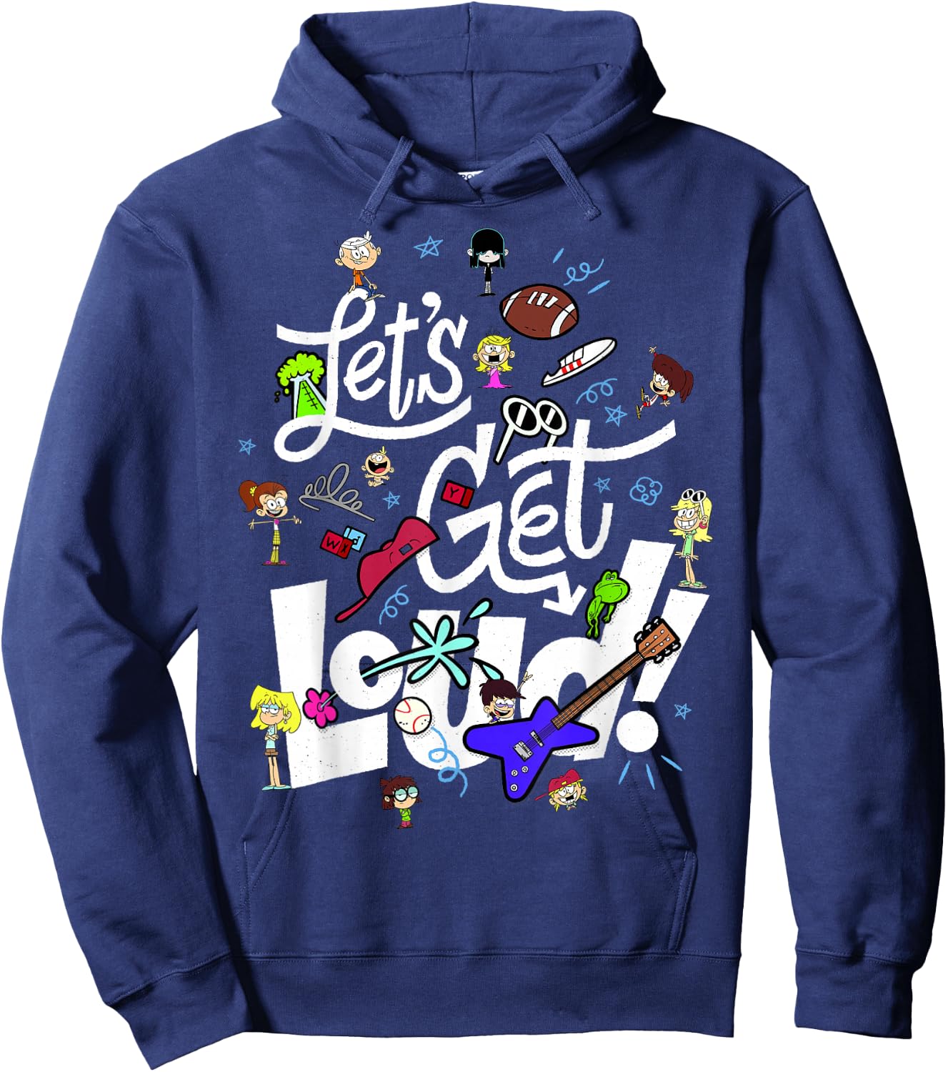 The Loud House Let's Get Loud Character Collage Hoodie - Hoodie | Navy