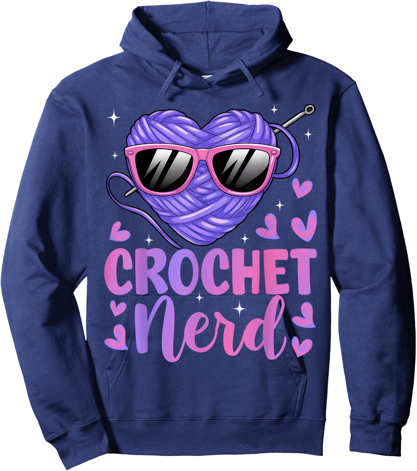 Crochet Crocheting Crochet Nerd Hoodie - Hoodie | Navy
