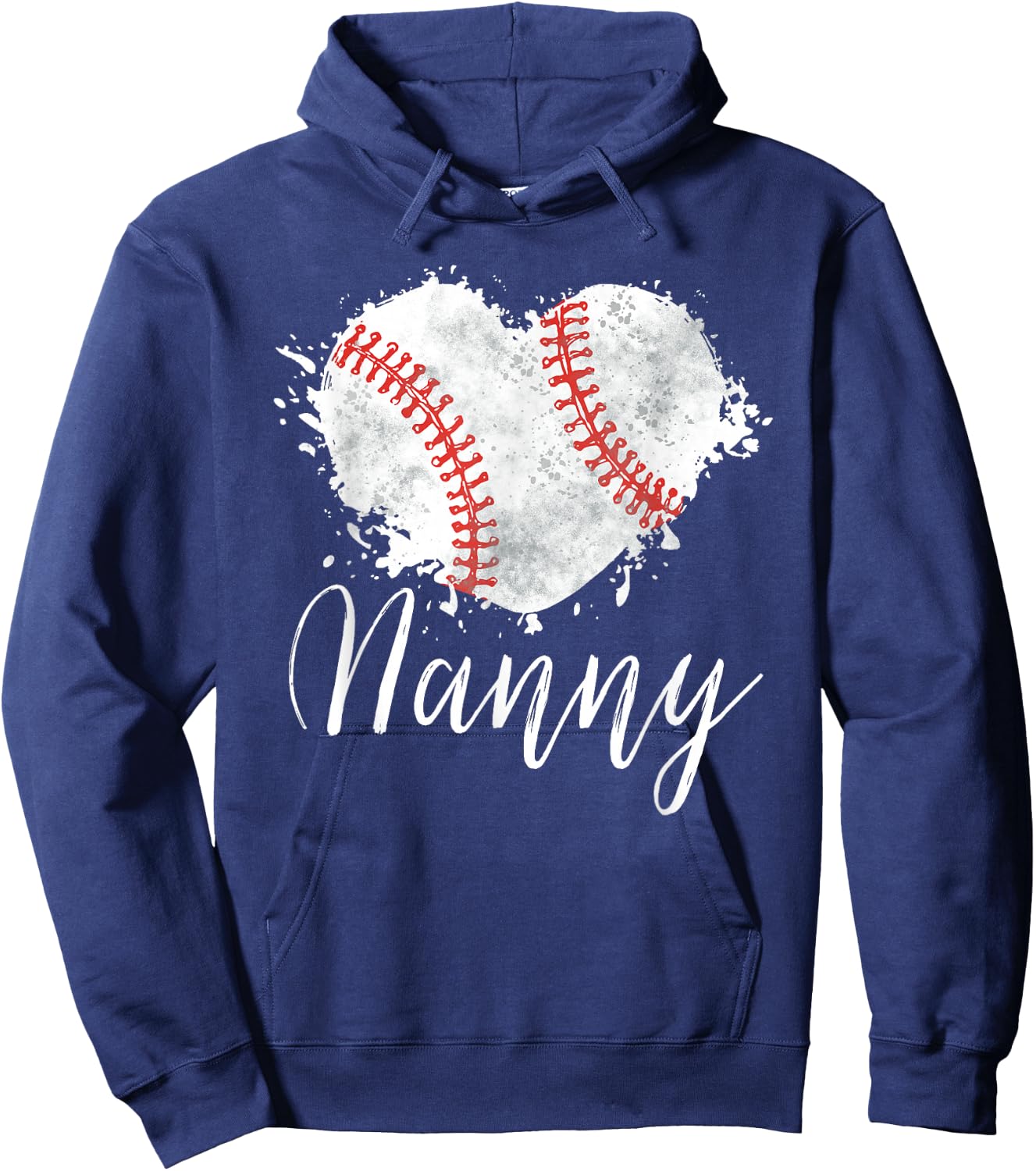 Baseball Nanny Baseball Love Heart Hoodie - Hoodie | Navy