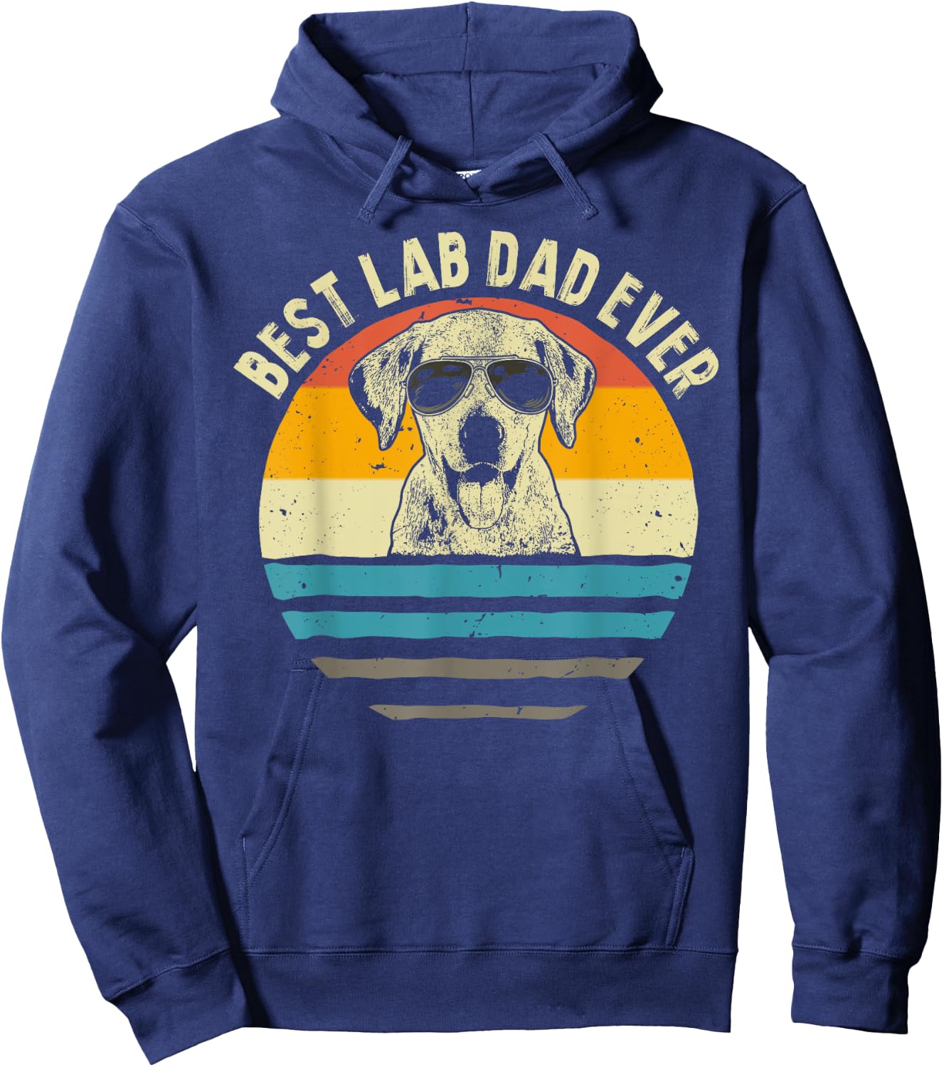 Best Lab Dad Ever Labrador Dad Vintage Gift Hoodie - Hoodie | Navy