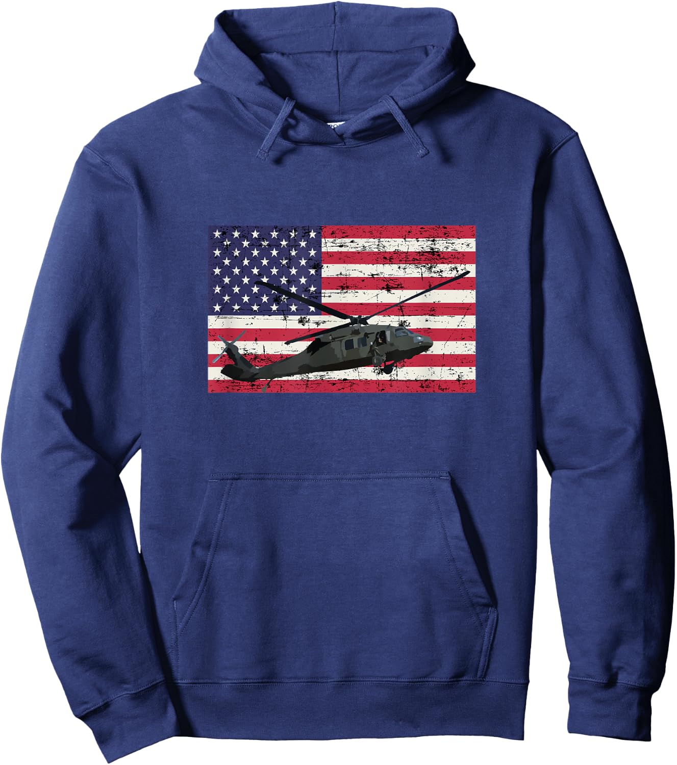 UH-60 Blackhawk patriotic USA American flag Hoodie - Hoodie | Navy