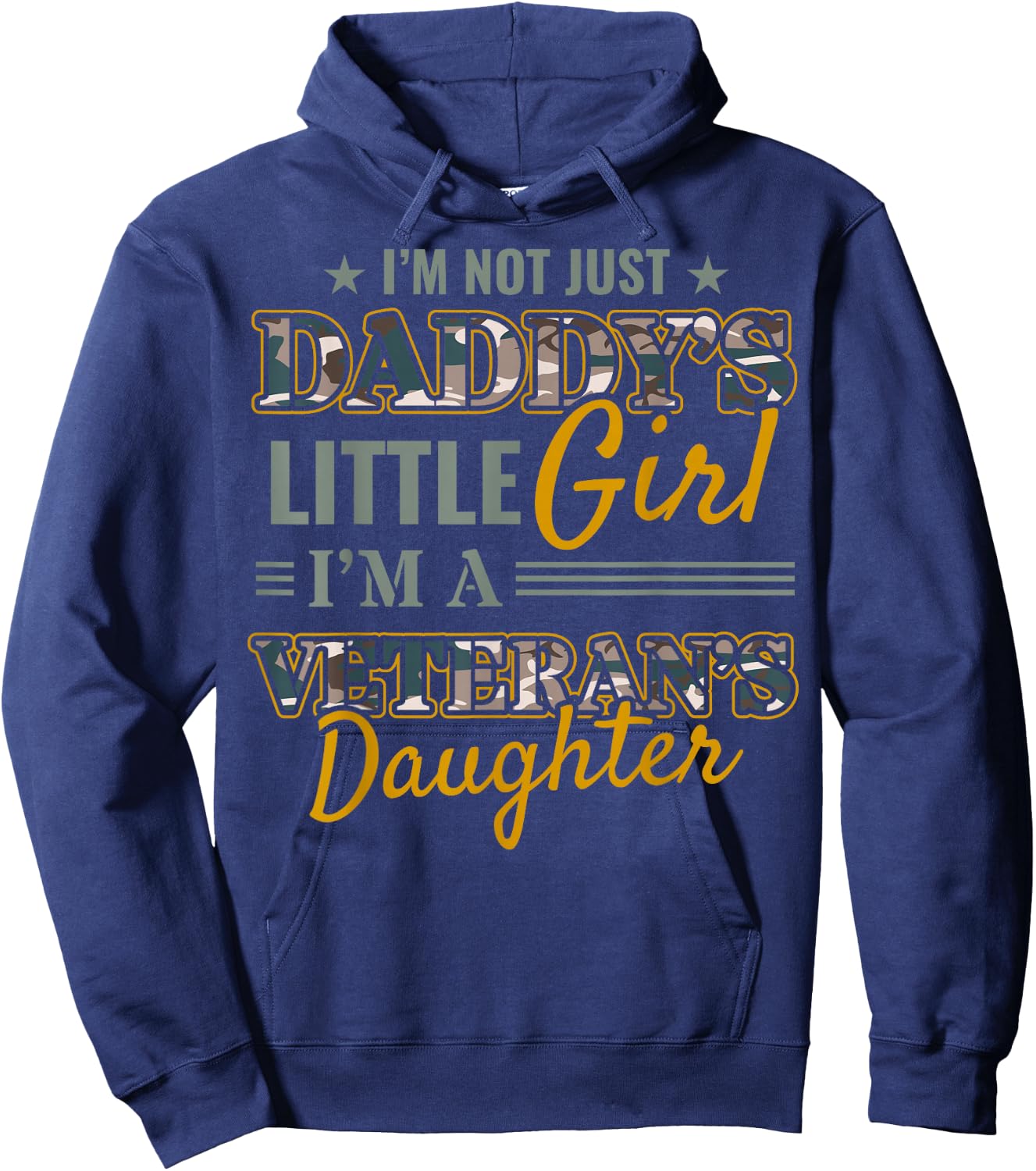 Army Veterans Daughter Peace Independence Day Hoodie - Hoodie | Navy
