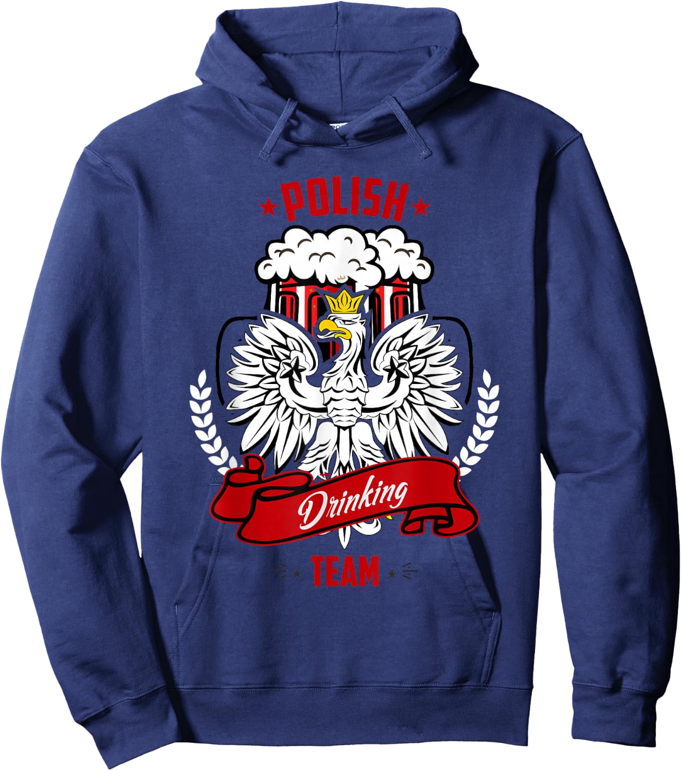 Polish Drinking Team Funny Poland Party Beer Hoodie - Hoodie | Navy