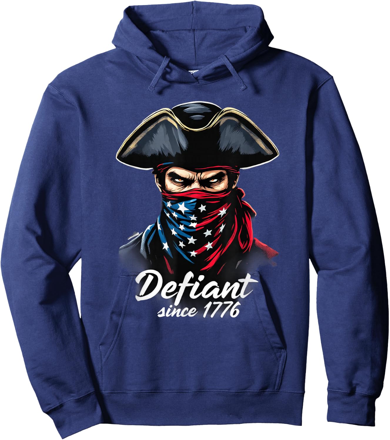Defiant Since 1776 Retro Patriotic Independence Hoodie - Hoodie | Navy