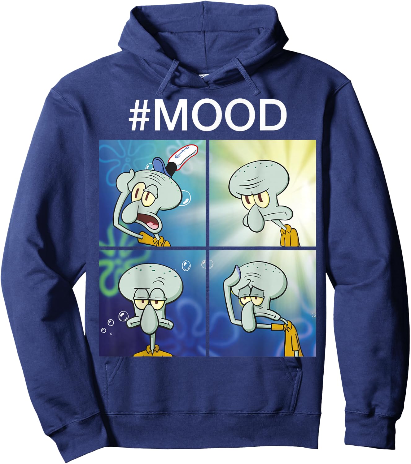 Spongebob Squarepants Squidward Mood Meme Small Hoodie - Hoodie | Navy