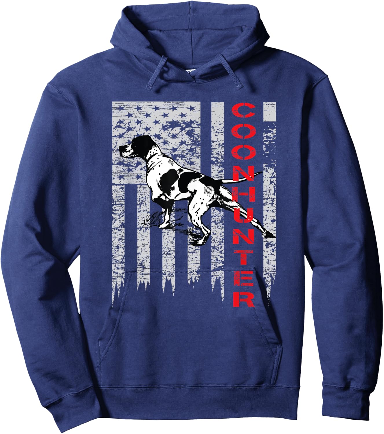 Distressed USA Flag Shirt for Coon Hunters Hoodie - Hoodie | Navy