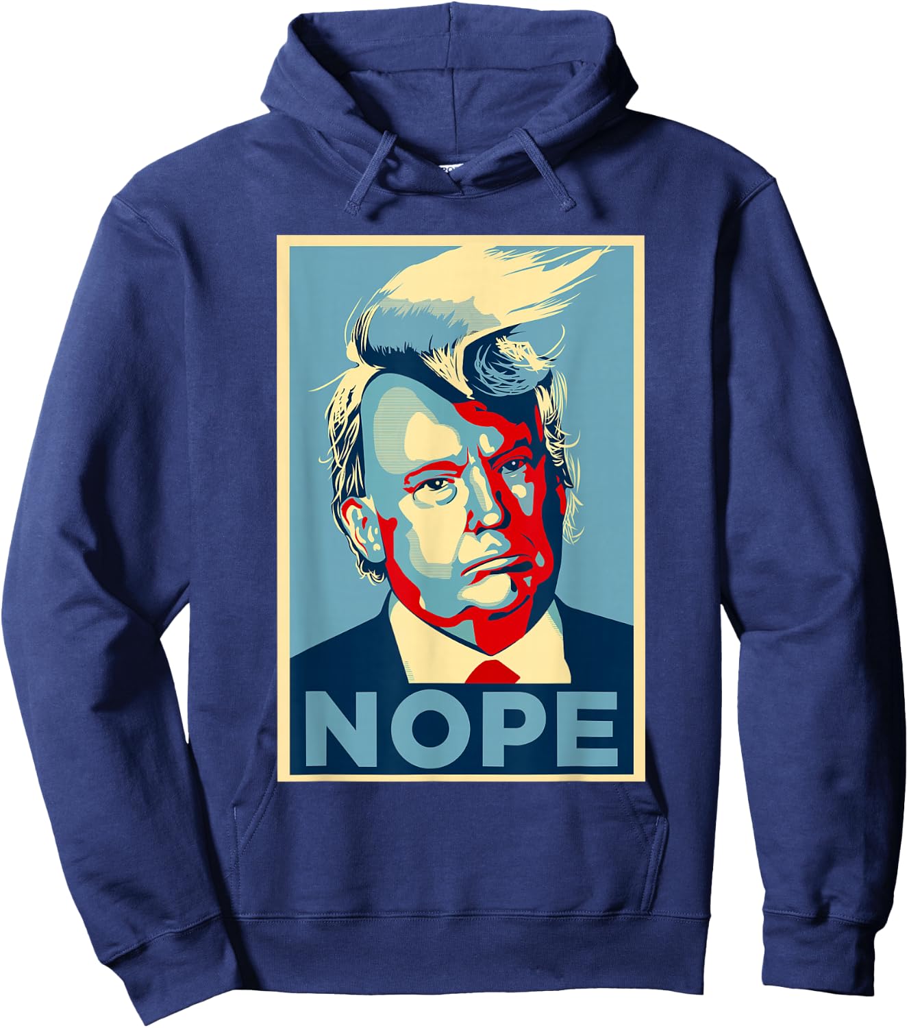 Nope, Anti Trump | Trump Hair Hoodie - Hoodie | Navy