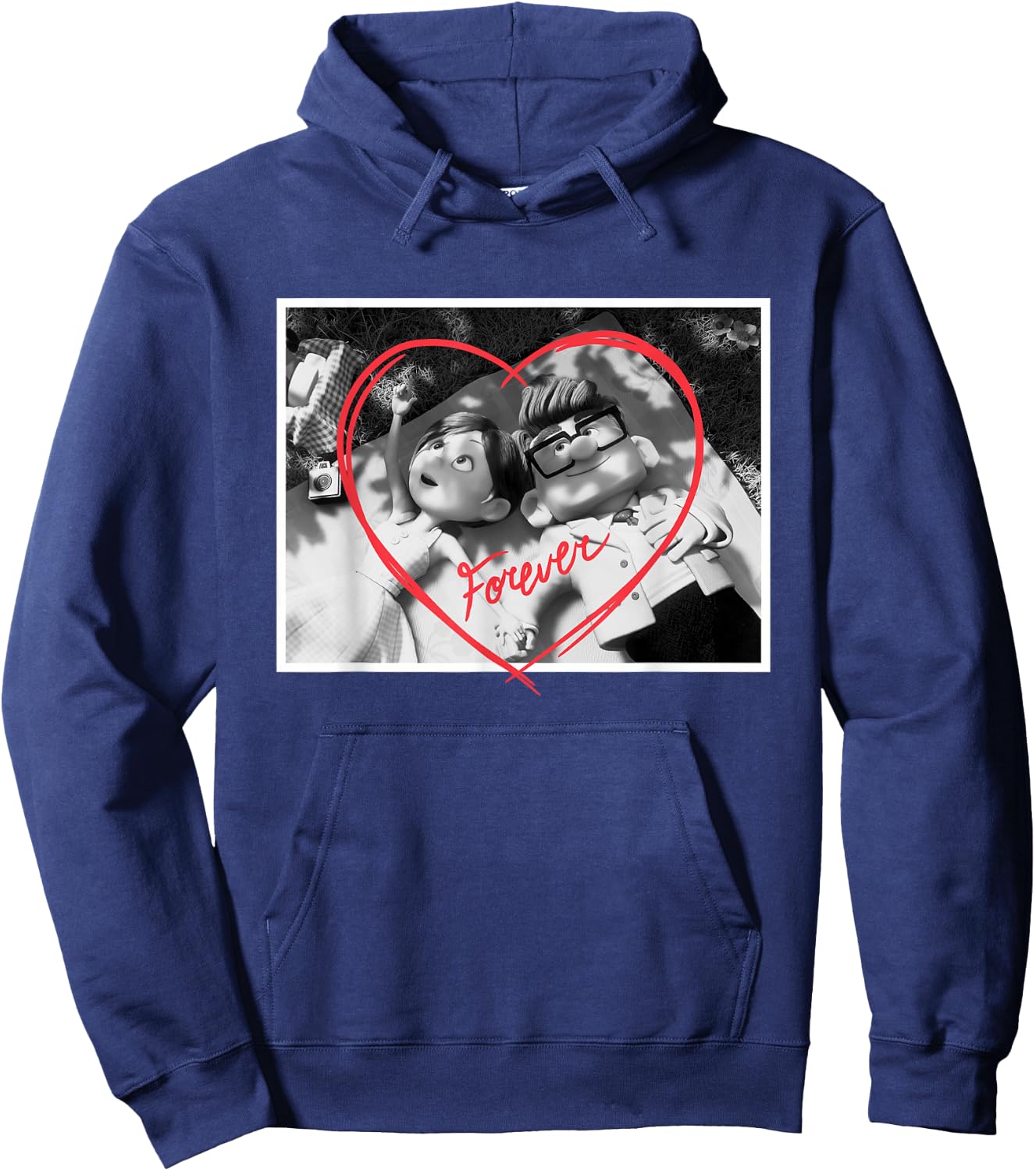 Disney Pixar UP Carl and Ellie Forever Heart Hoodie - Hoodie | Navy
