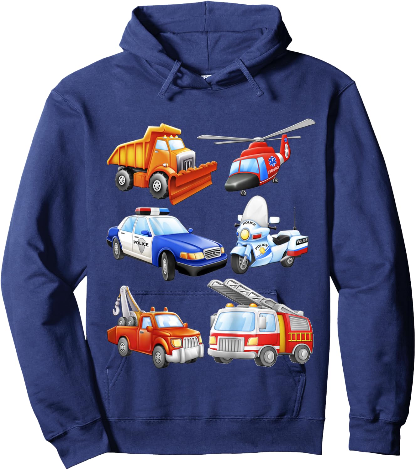 Boys' Emergency Vehicles Toddler Short Sleeved Hoodie - Hoodie | Navy