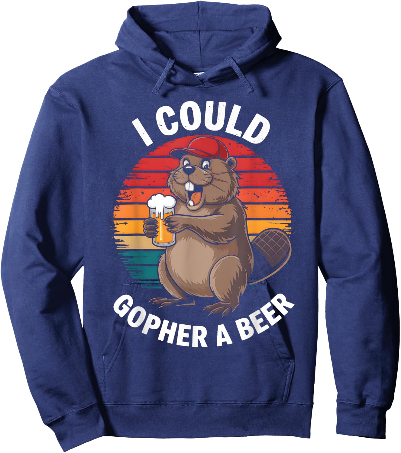 I Could Gopher A Beer Funny Sarcastic Hoodie - Hoodie | Navy