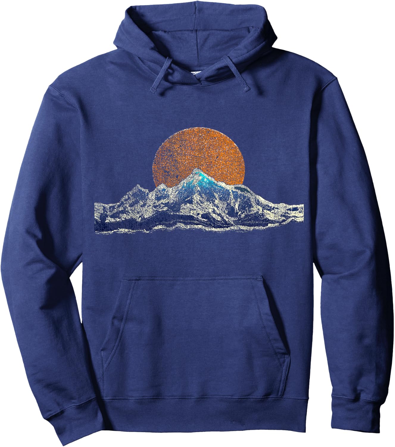 Mountain Hiking and Camping Sunset Scene Shirt Hoodie - Hoodie | Navy