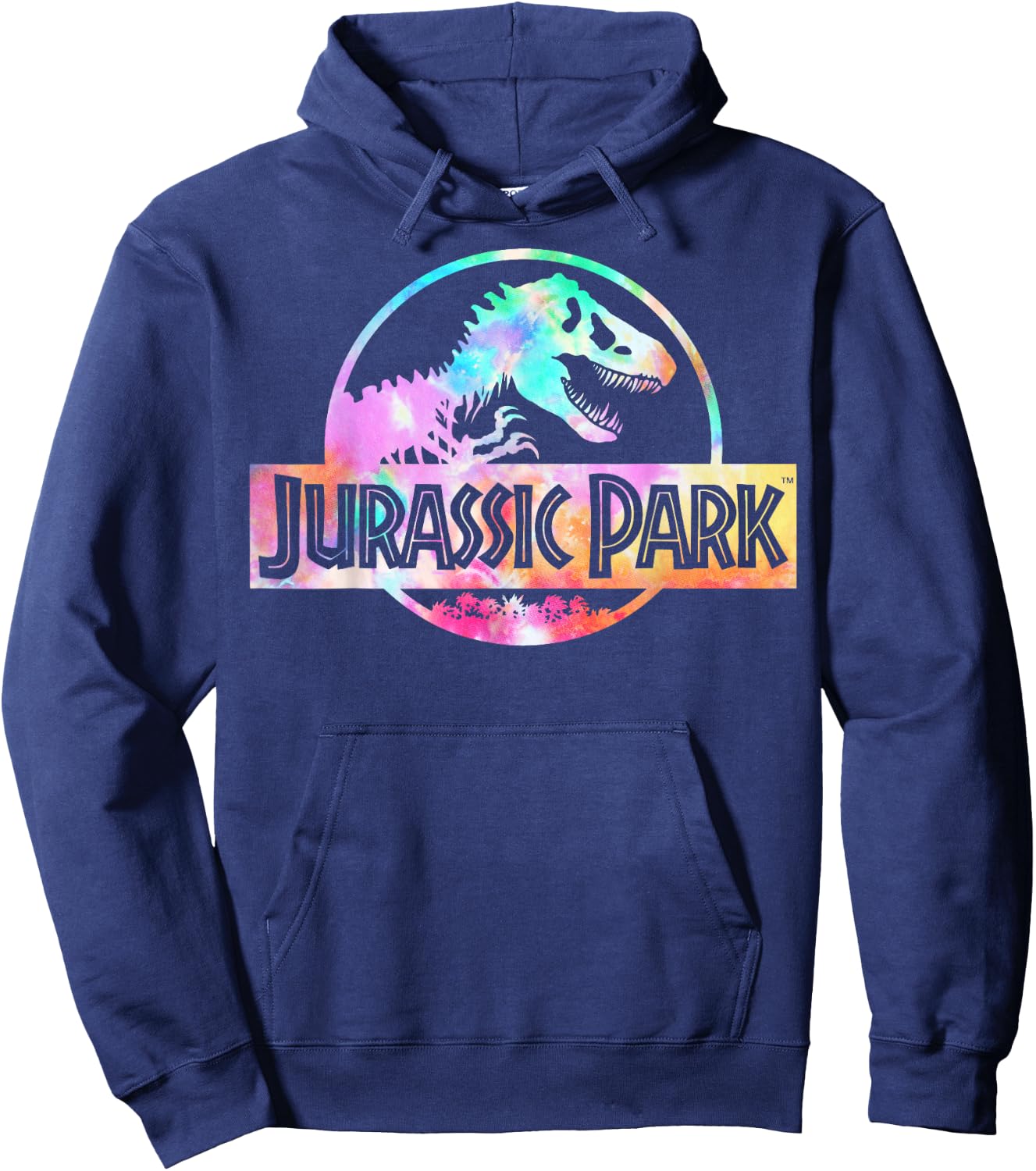 Jurassic Park Logo Tie Dye Gloss Graphic Hoodie - Hoodie | Navy