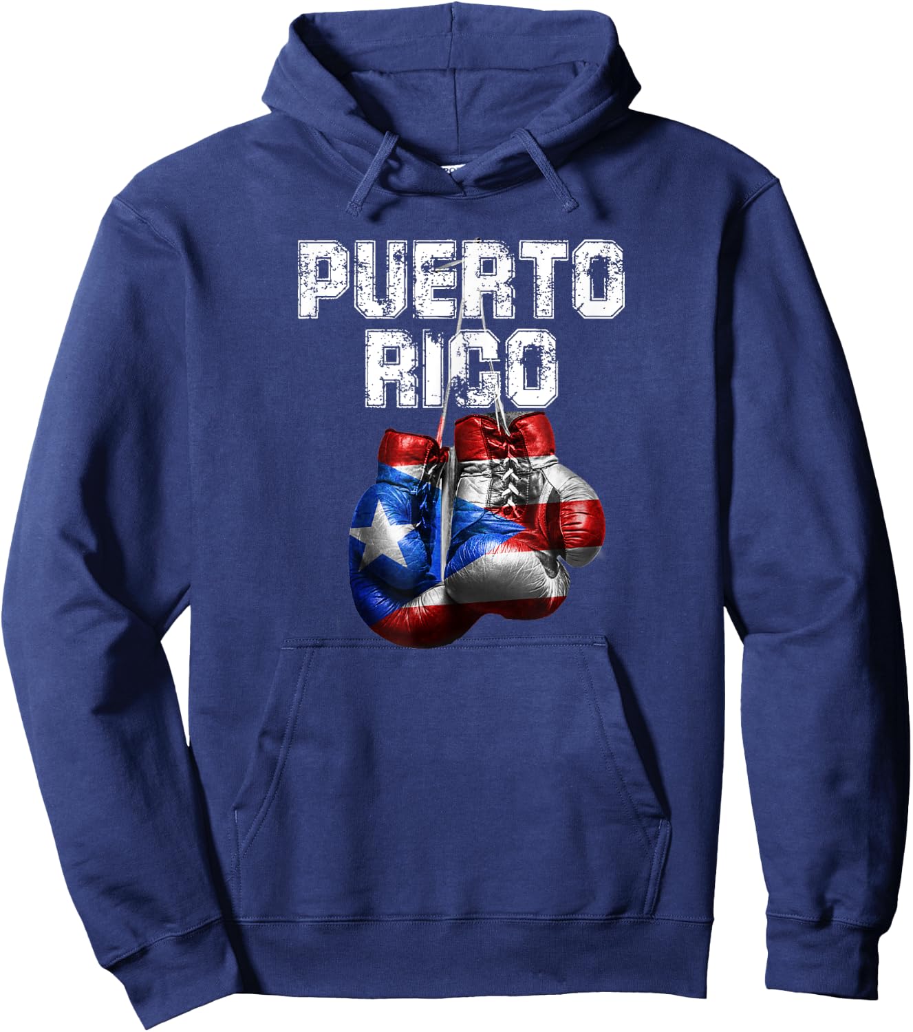 Puerto Rico Pride - Vintage Boxing Gloves Hoodie - Hoodie | Navy
