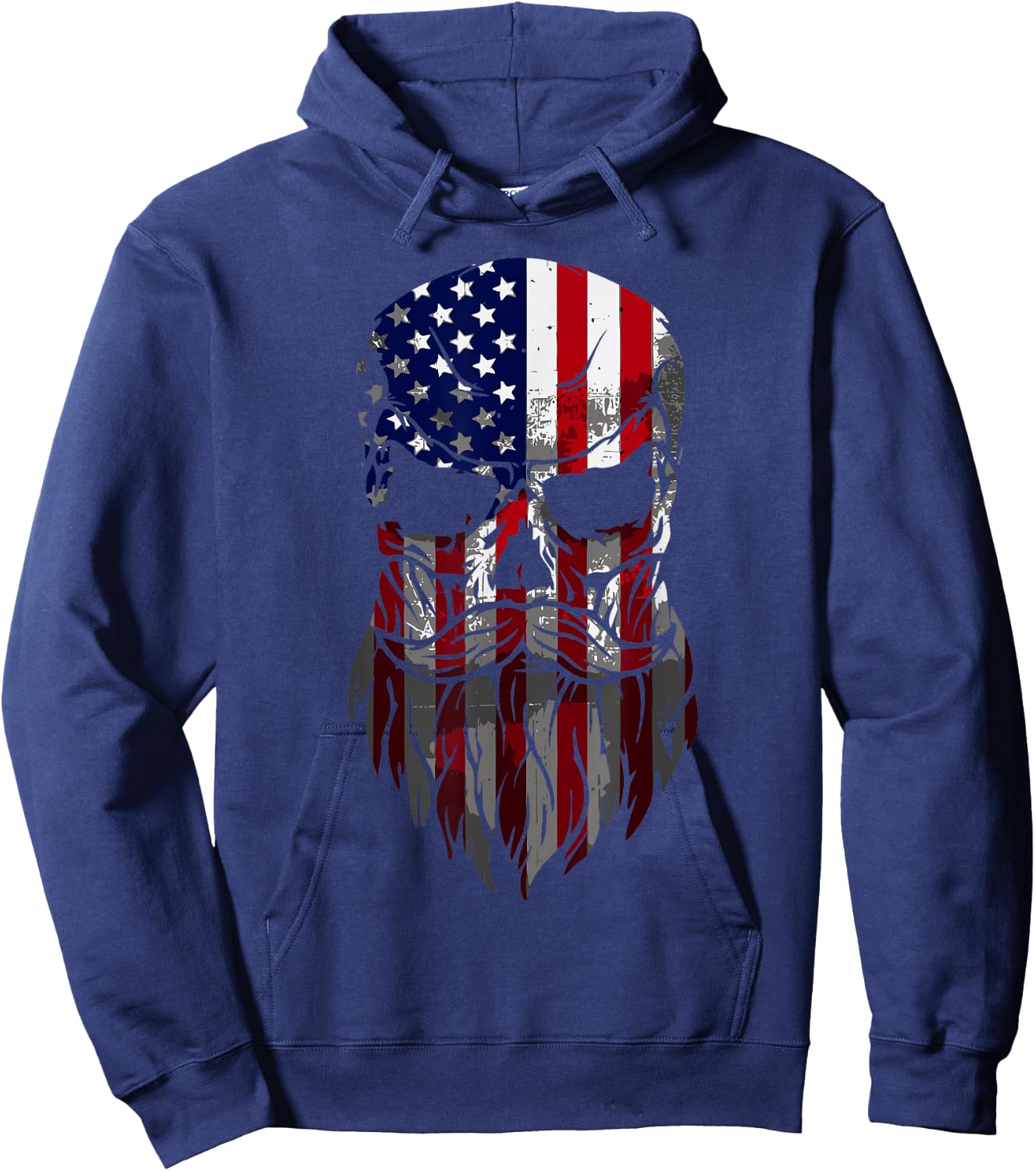 American Beard Skull Men's Hoodie - Hoodie | Navy