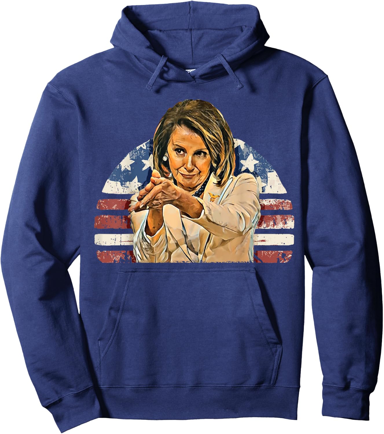 Nancy Pelosi CLAPPITY CLAP Gift Anti-Trump Flag Hoodie - Hoodie | Navy