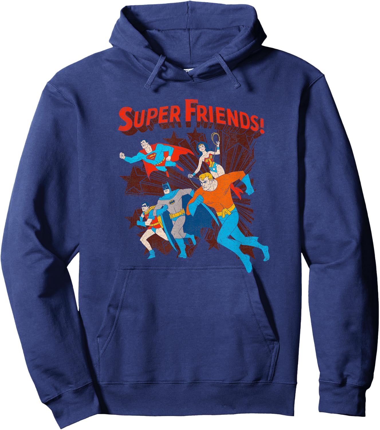 Justice League Super Friends Running Hoodie - Hoodie | Navy