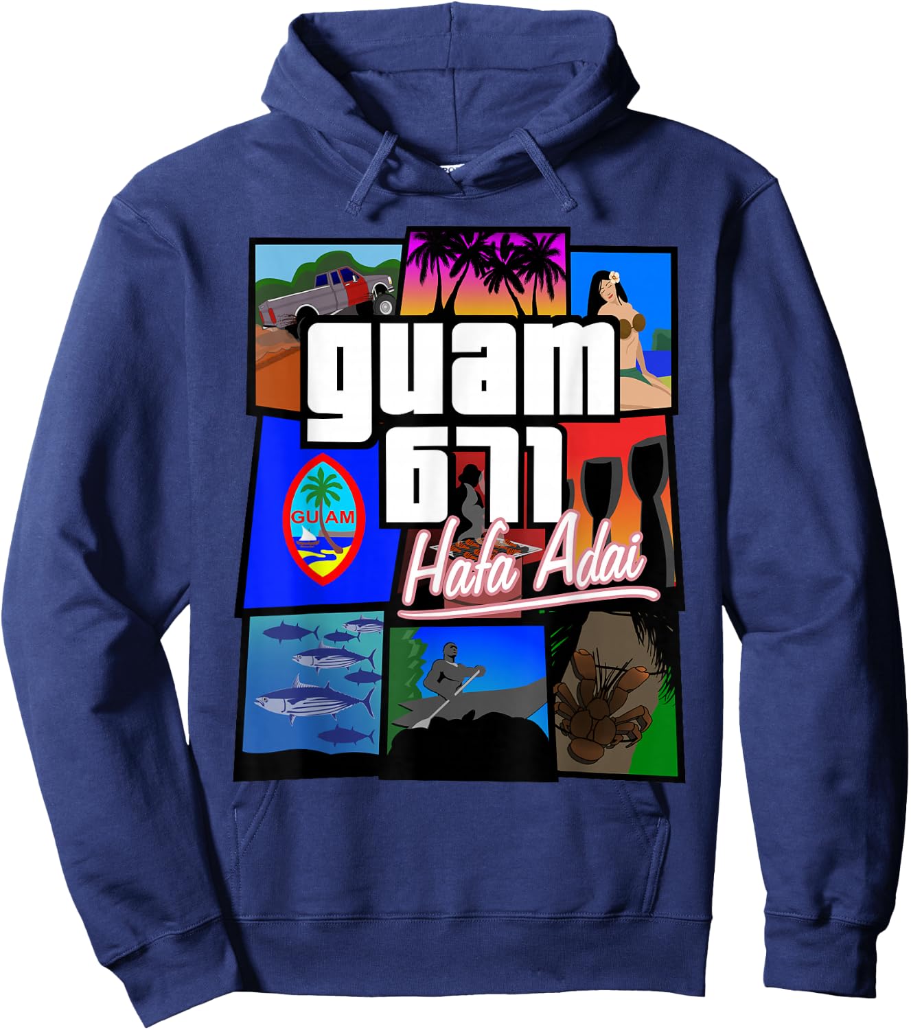 Guam 671 Hafa Adai Guam Life Shirt Hoodie - Hoodie | Navy