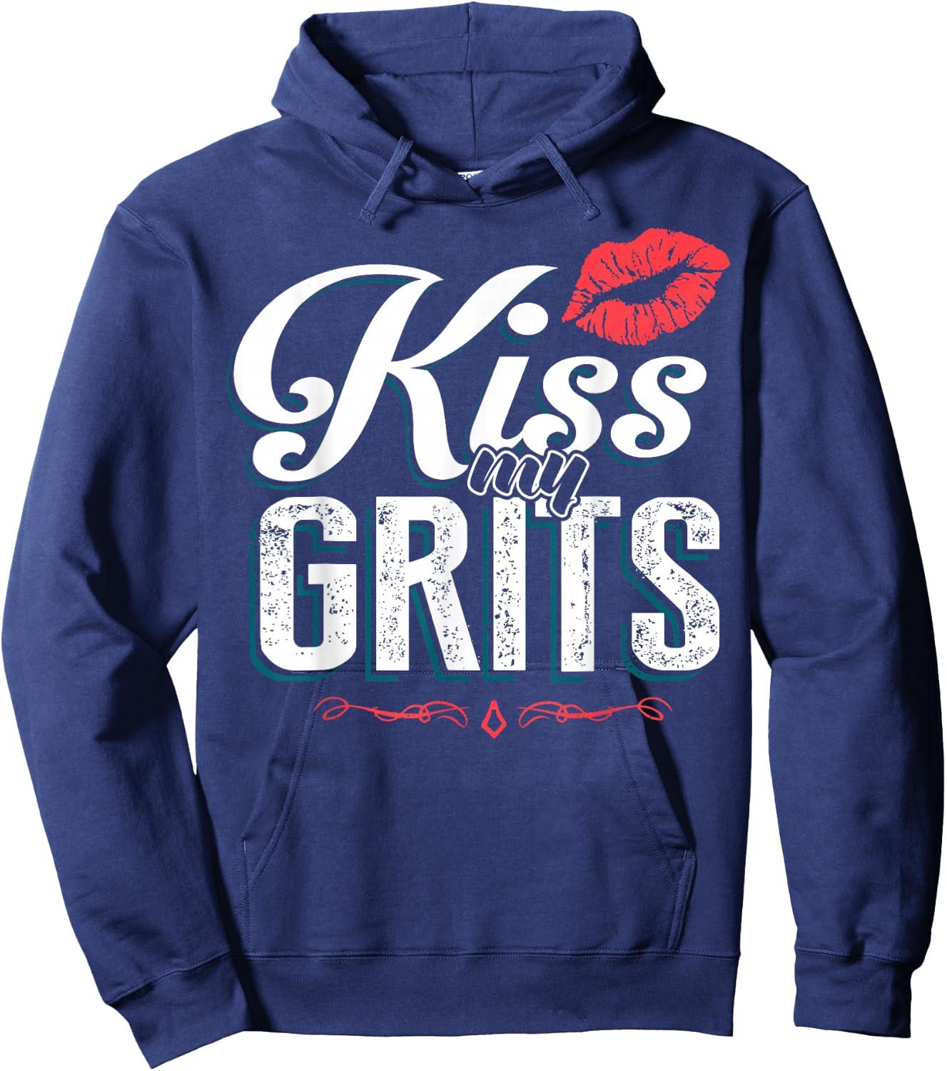Kiss My Grits Hoodie - Hoodie | Navy
