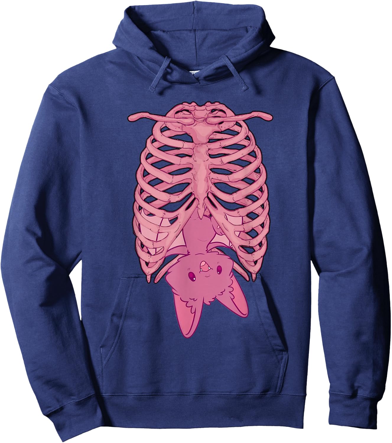Halloween Nu Goth Pink Bat Pastel Goth Hoodie - Hoodie | Navy