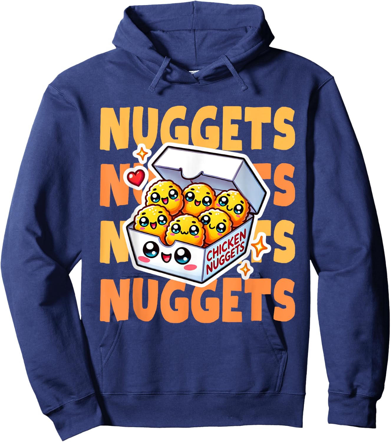 Chicken Nuggets Box Cute Kawaii Hoodie - Hoodie | Navy