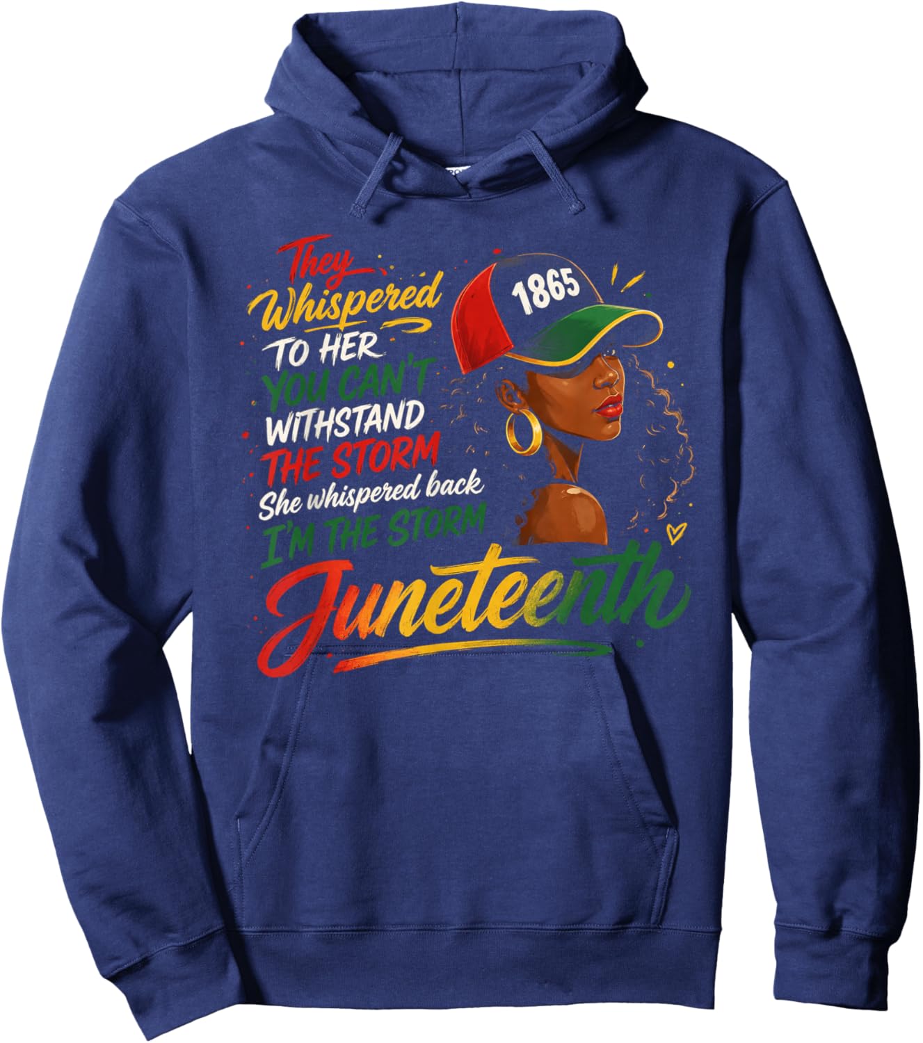 Juneteenth Freedom Day Black History Melanin Hoodie - Hoodie | Navy