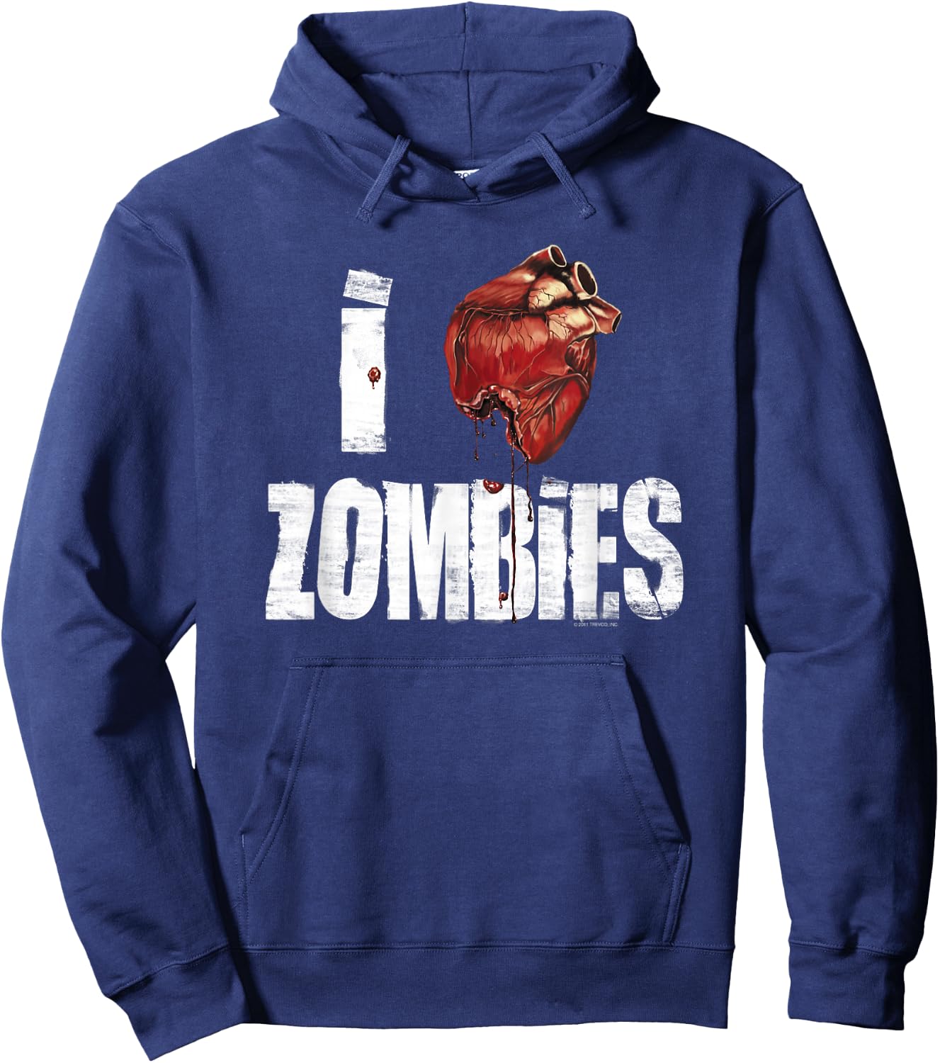 I Heart Zombies Adult Hoodie - Hoodie | Navy