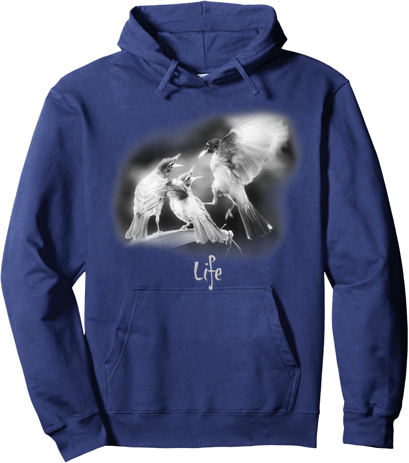 Life – Black & White Bird Nature Robin Hoodie - Hoodie | Navy