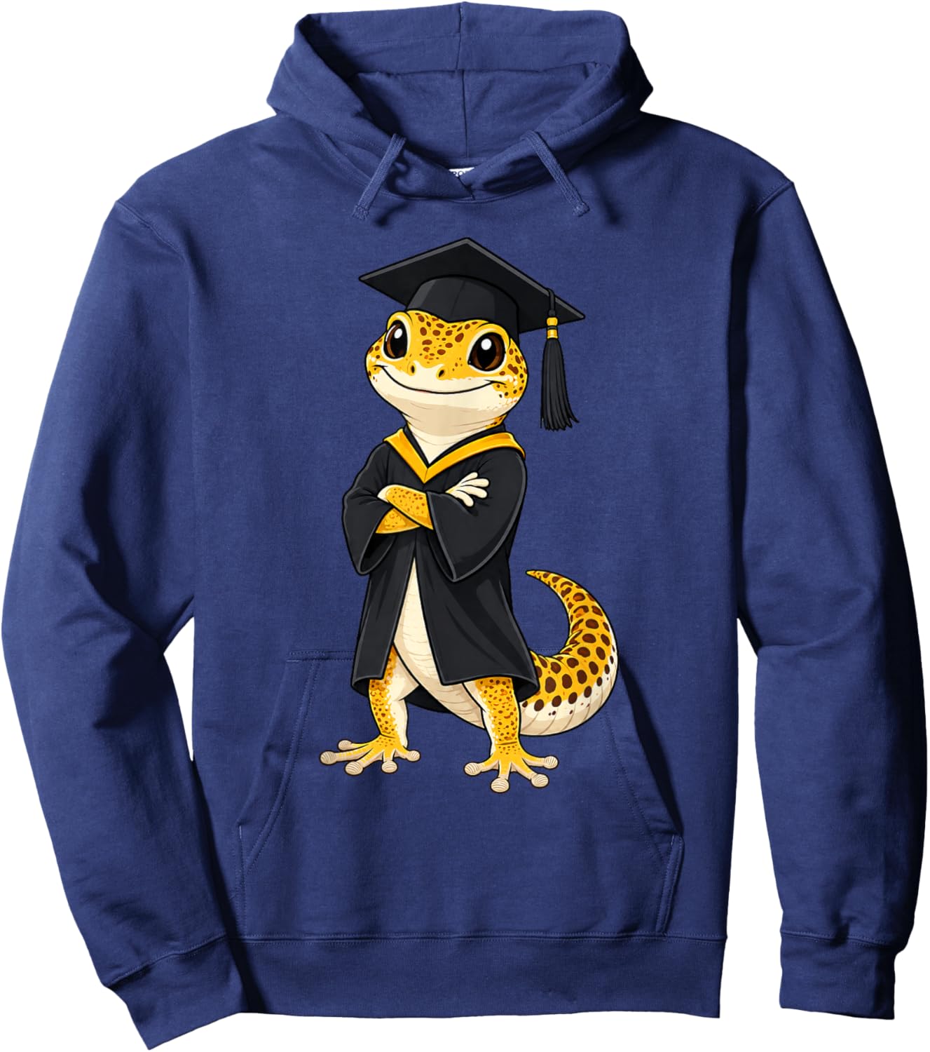Cute Gecko Lizard Graduation Hoodie - Hoodie | Navy