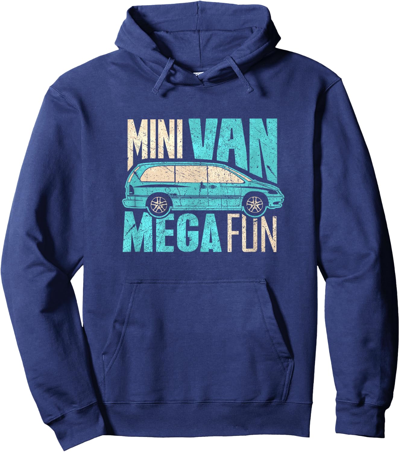 Funny Mini Van Mega Fun Mom Dad T Shirt Hoodie - Hoodie | Navy