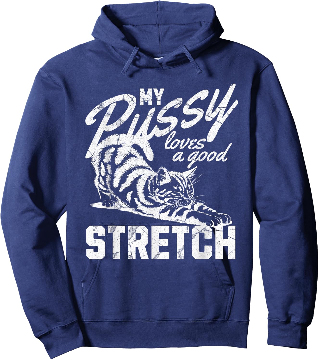 My Pussy Love A Good Stretch Funny Vintage Hoodie - Hoodie | Navy