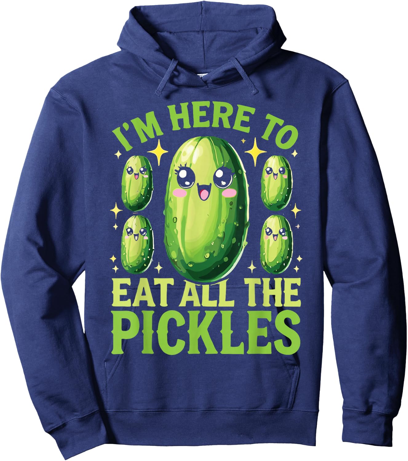 I'm Here To Eat All The Pickles Hoodie - Hoodie | Navy