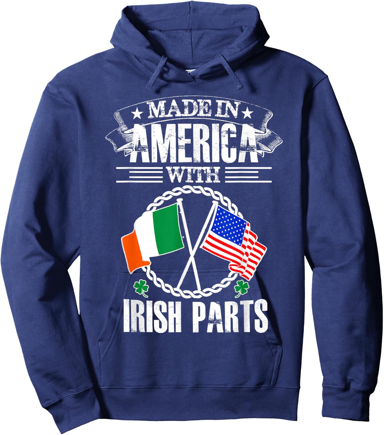 Made in America with Irish Parts Irish Heritage Hoodie - Hoodie | Navy
