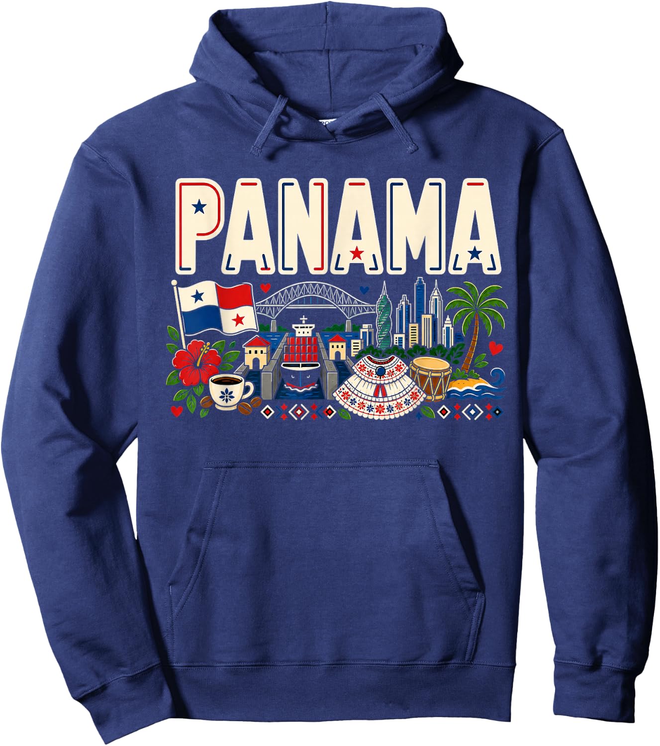 Panama Pride Latino Heritage Country Design Hoodie - Hoodie | Navy