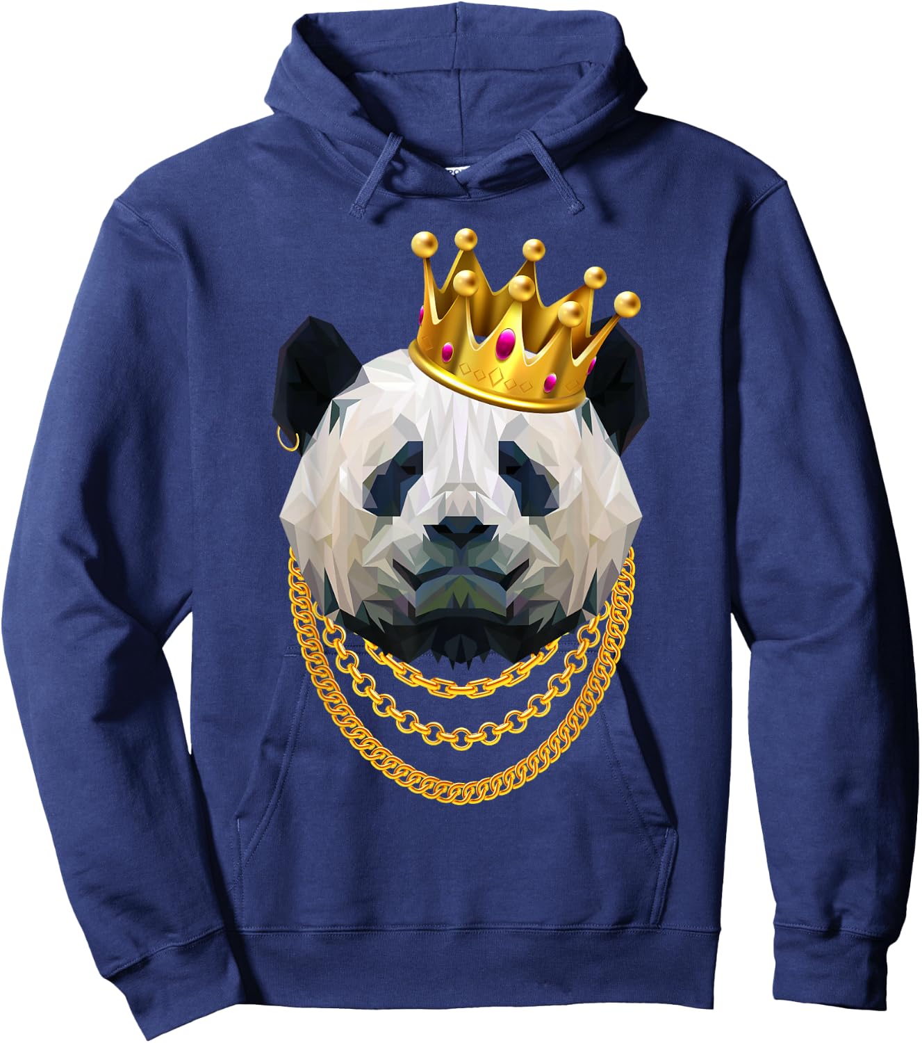 Panda Bear Gangster Golden Crown King Hoodie - Hoodie | Navy