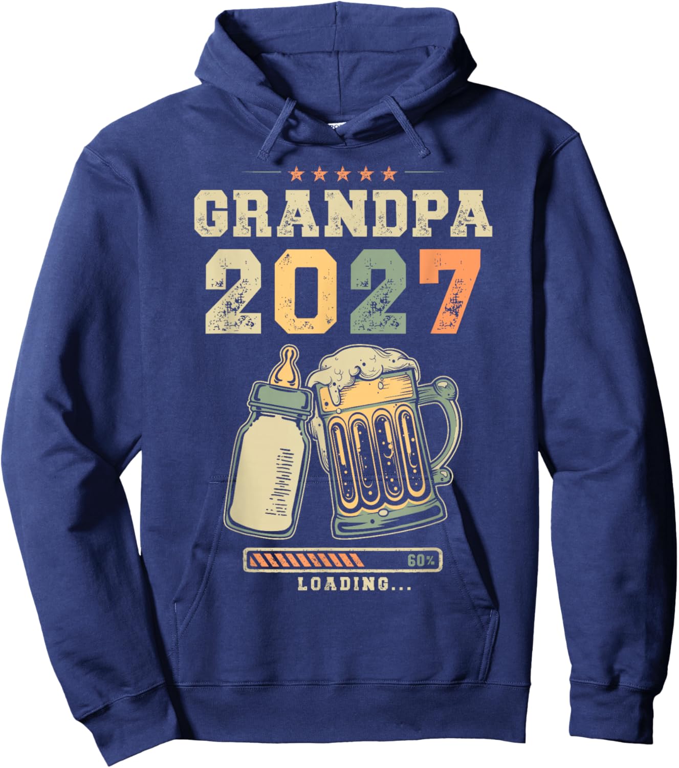 Grandpa to Be 2027 Loading Baby Reveal Surprise Hoodie - Hoodie | Navy